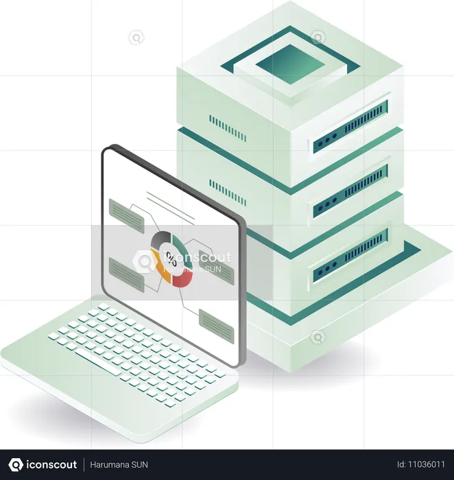 Server data analyst maintenance  Illustration