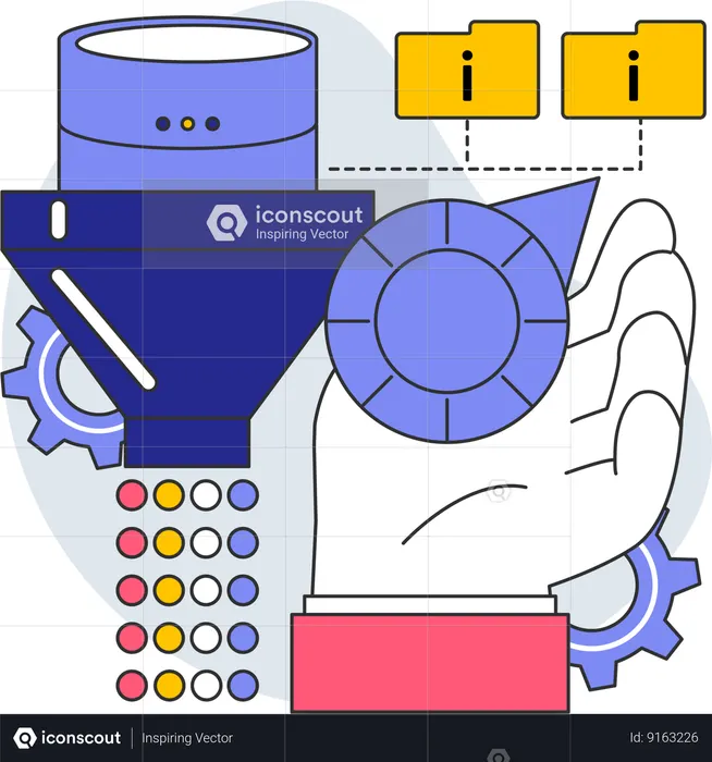 Server data and data sorting  Illustration