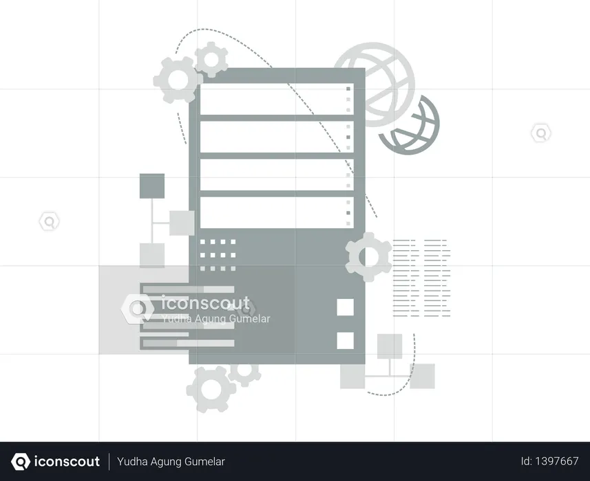 Server Data  Illustration