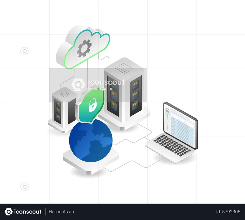 Server data protection  Illustration