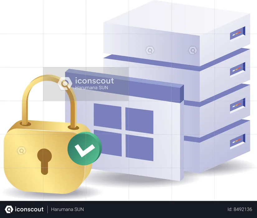 Server data security  Illustration