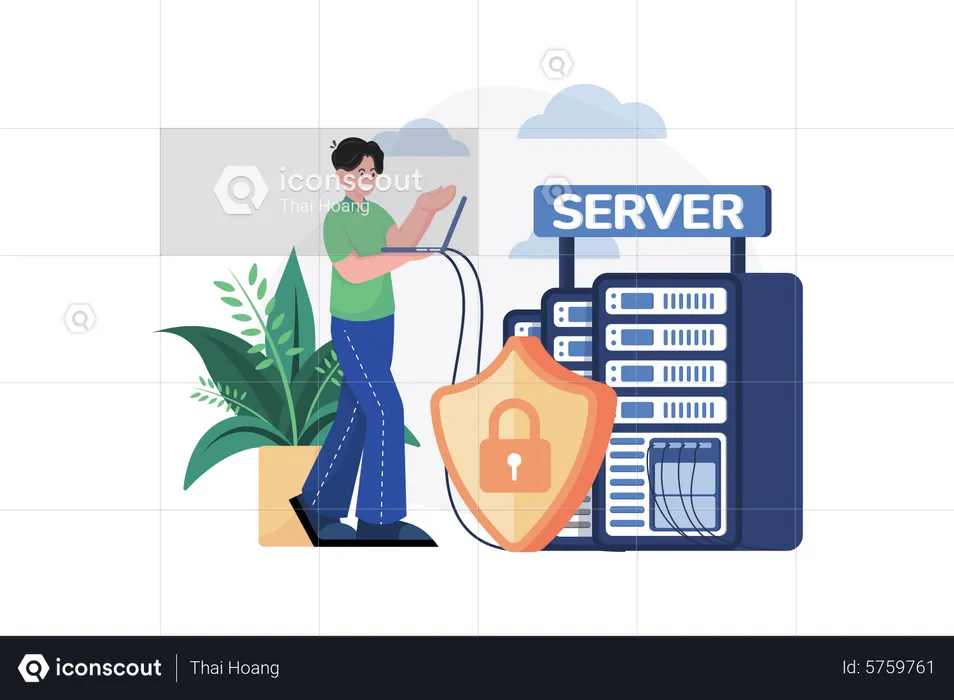 Server Data Security  Illustration