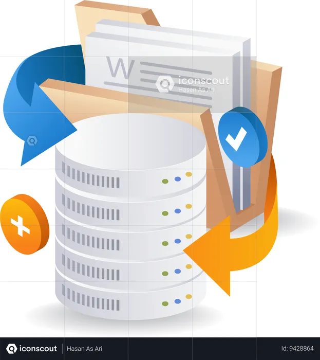 Server folder database  Illustration