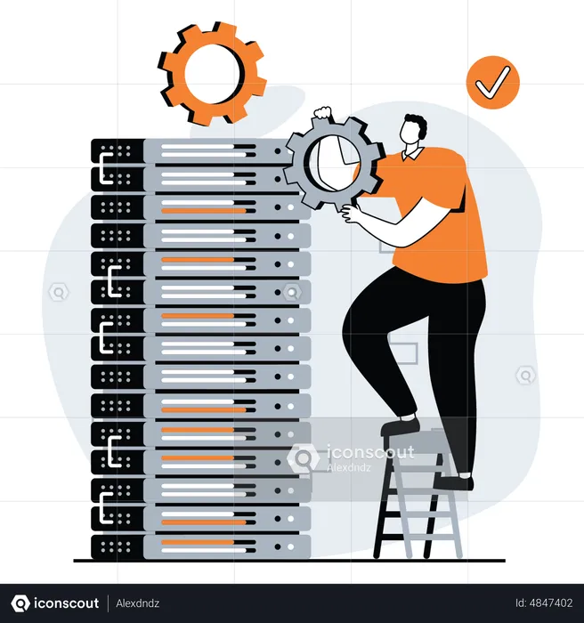 Server Maintenance  Illustration