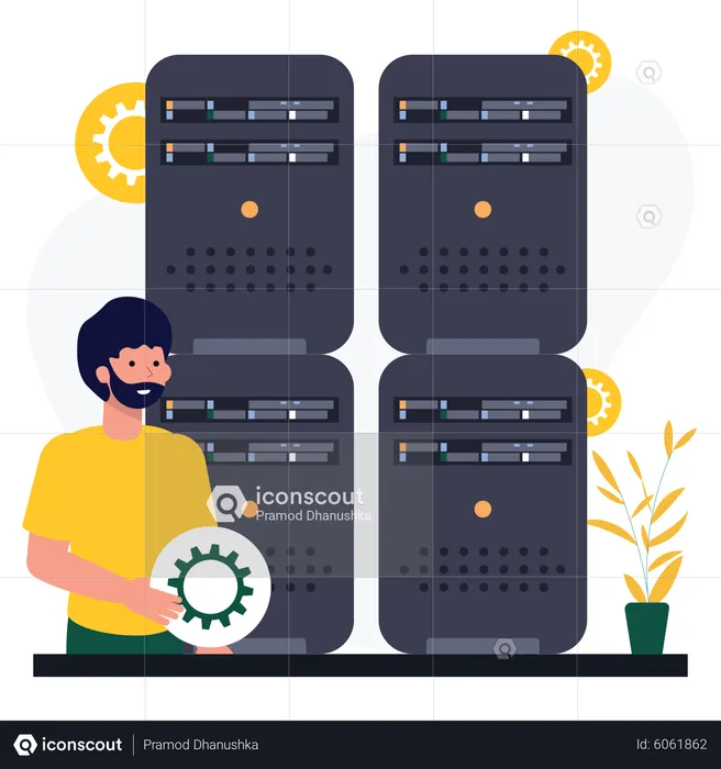 Server maintenance  Illustration
