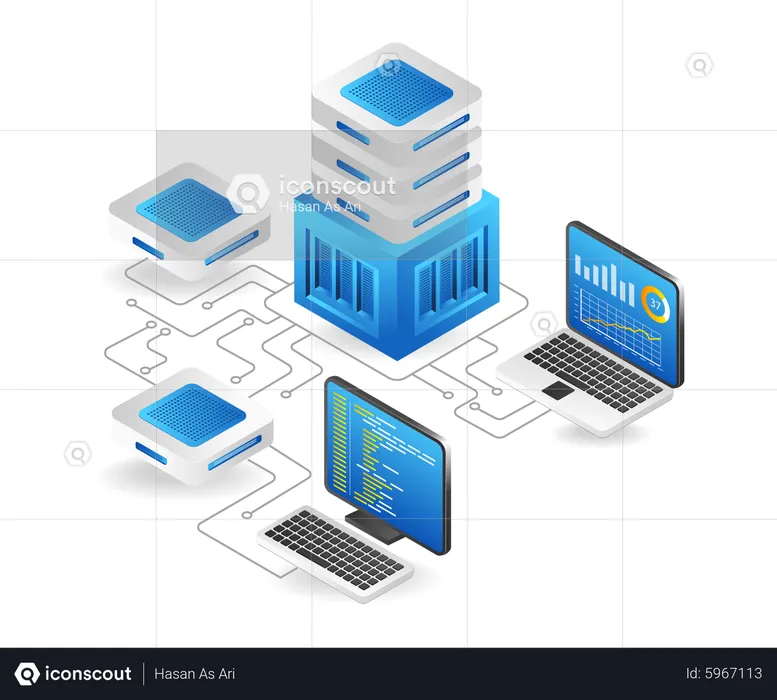 Server network  Illustration