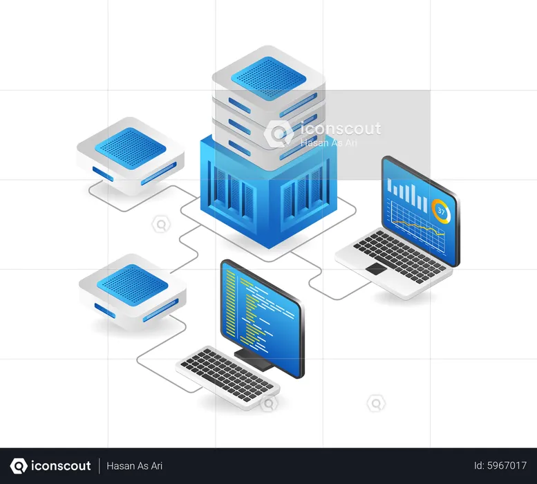 Server network  Illustration