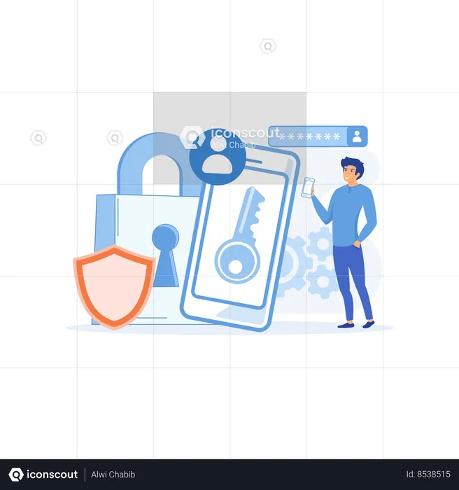 Server Security And Data Protection  Illustration