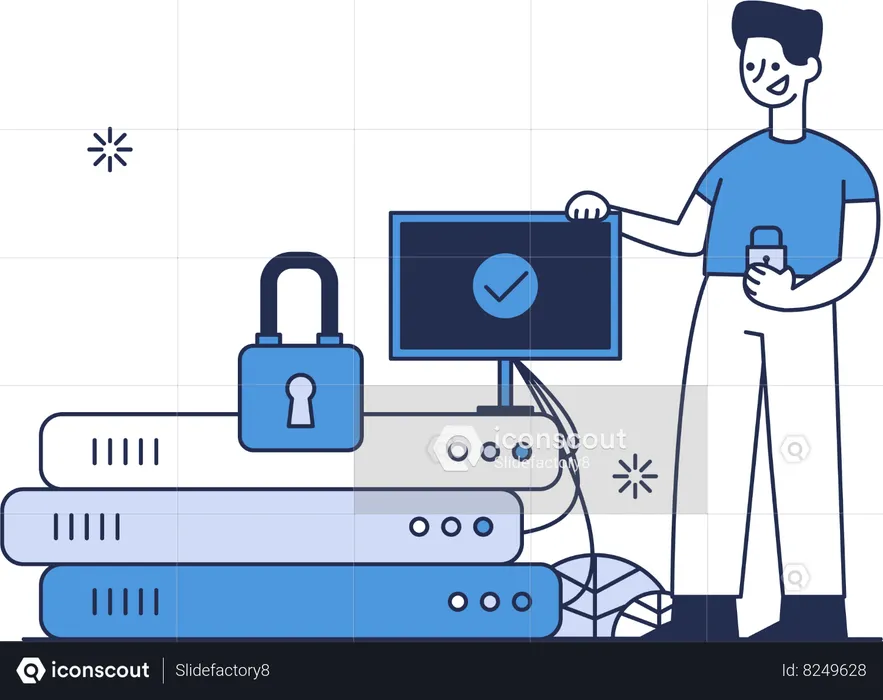 Server Security System  Illustration
