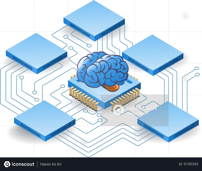 Serveur de données d'intelligence artificielle  Illustration