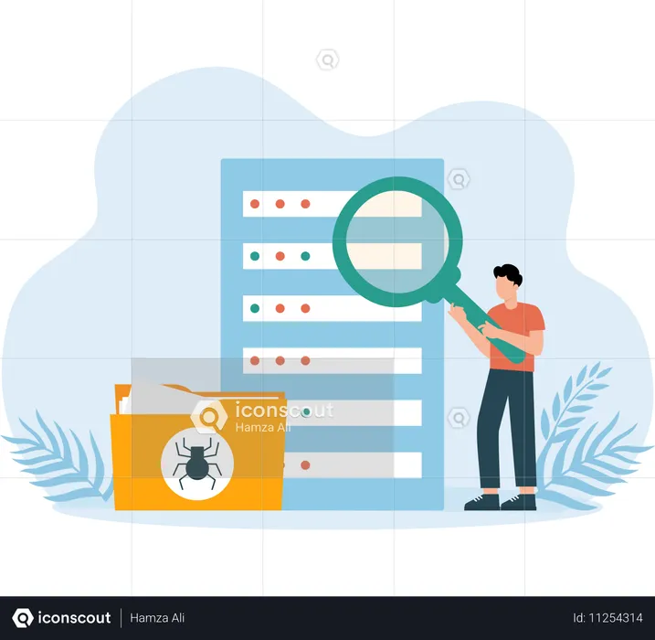 Serveur de données vérifié contre les virus  Illustration