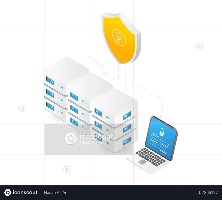 Réseau informatique de sécurité des données du serveur  Illustration