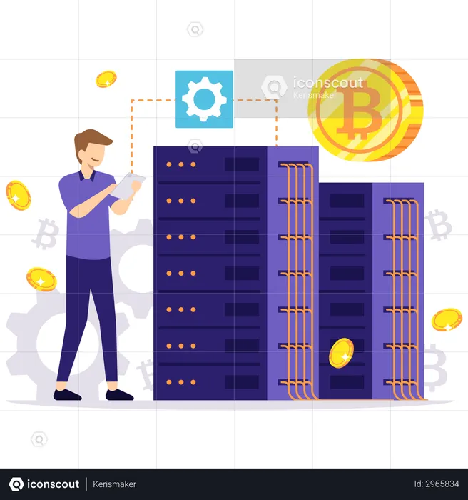 Serveur minier Bitcoin  Illustration