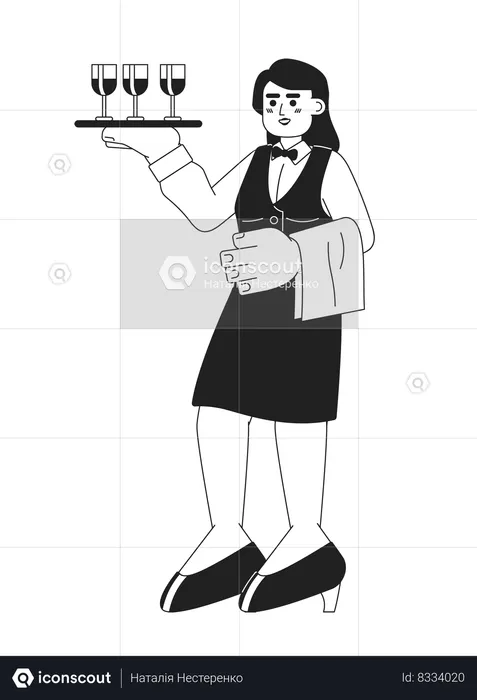 Serveuse de restaurant  Illustration