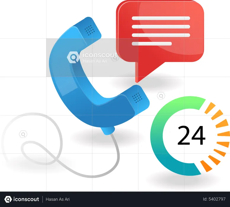 Service client communication 24 heures sur 24  Illustration