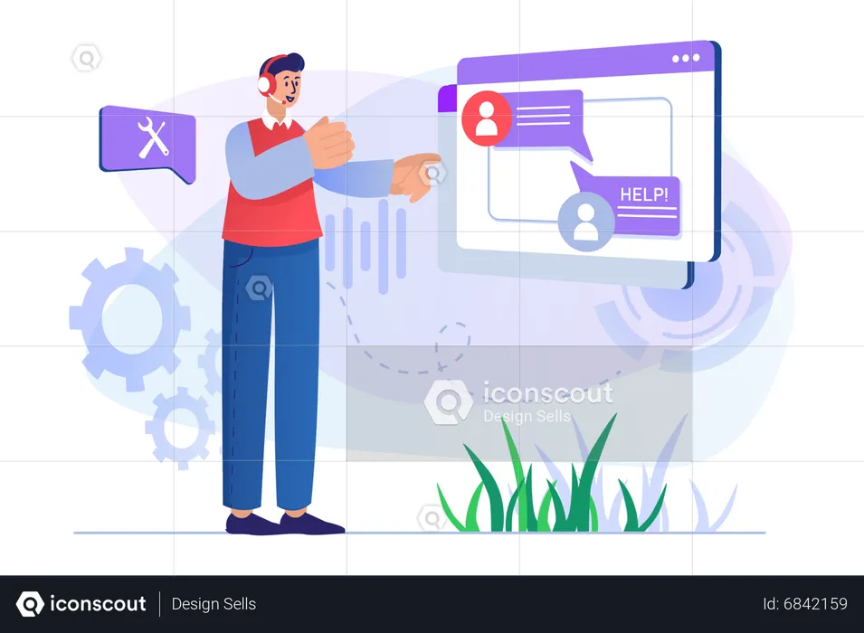 Service client en ligne  Illustration