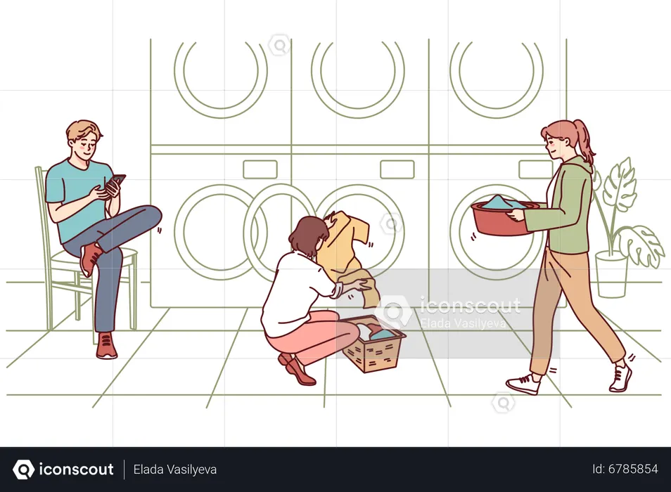 Service de blanchisserie  Illustration