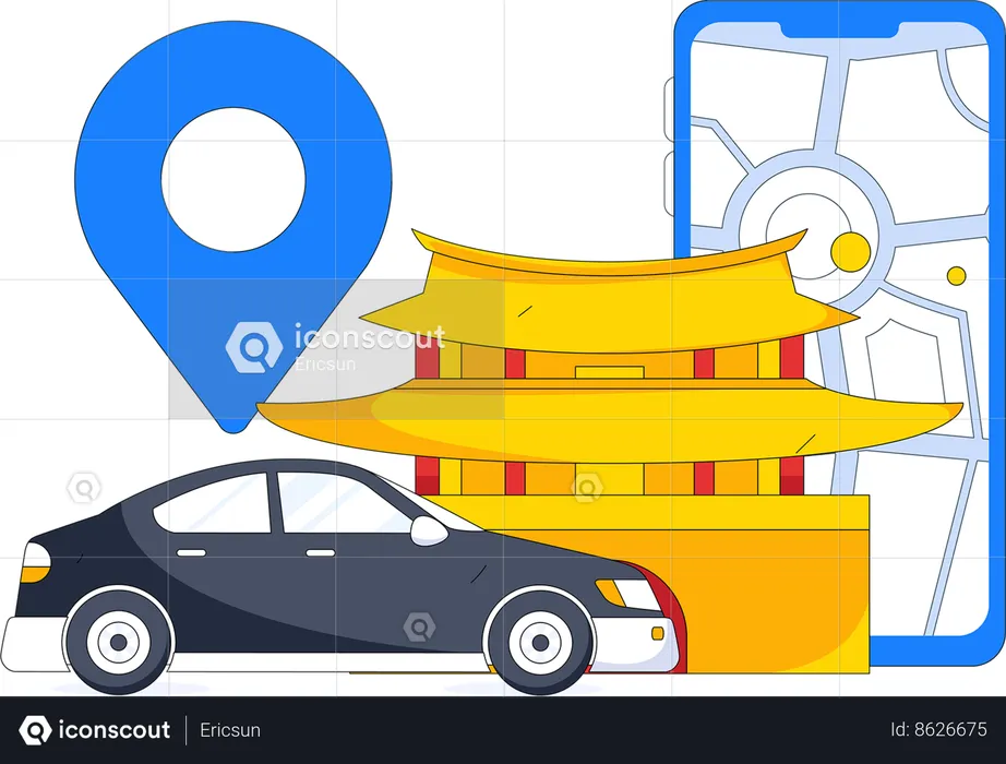 Service de taxi  Illustration