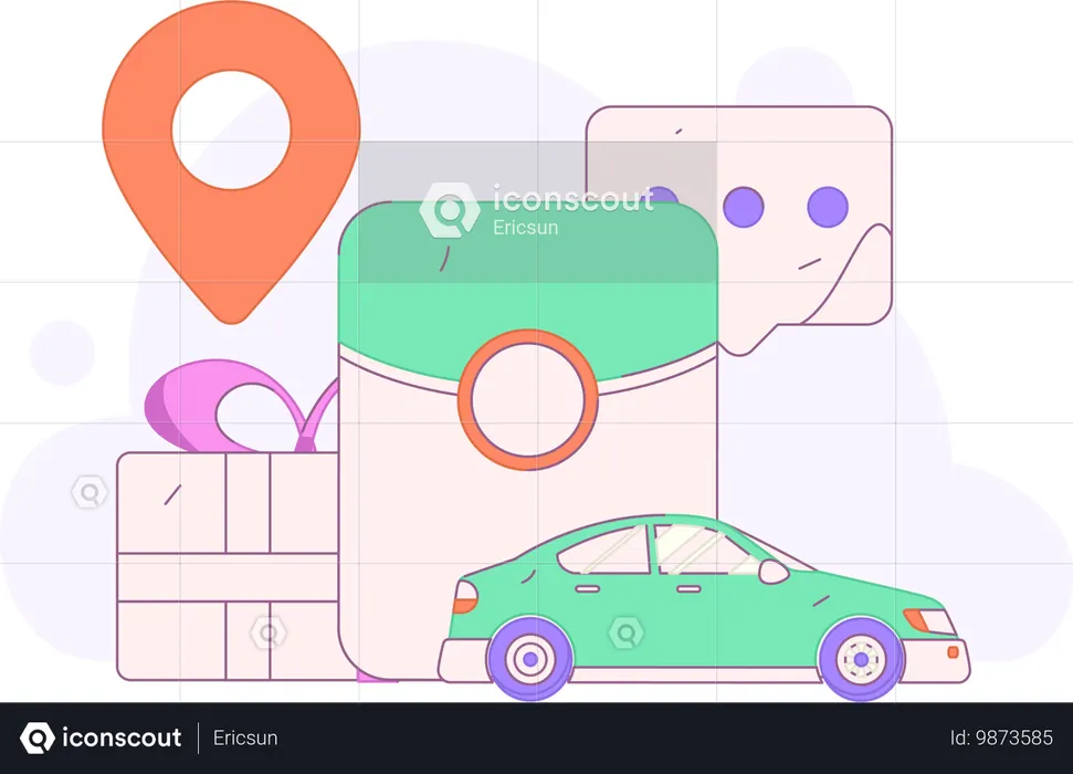 Service de taxi  Illustration