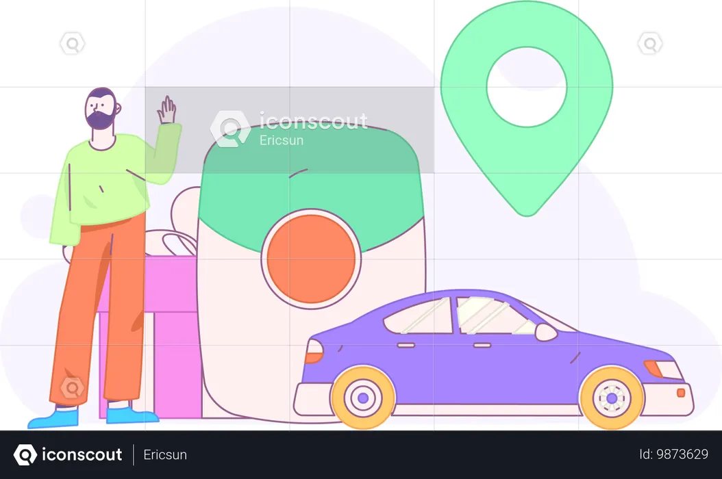Service de taxi  Illustration