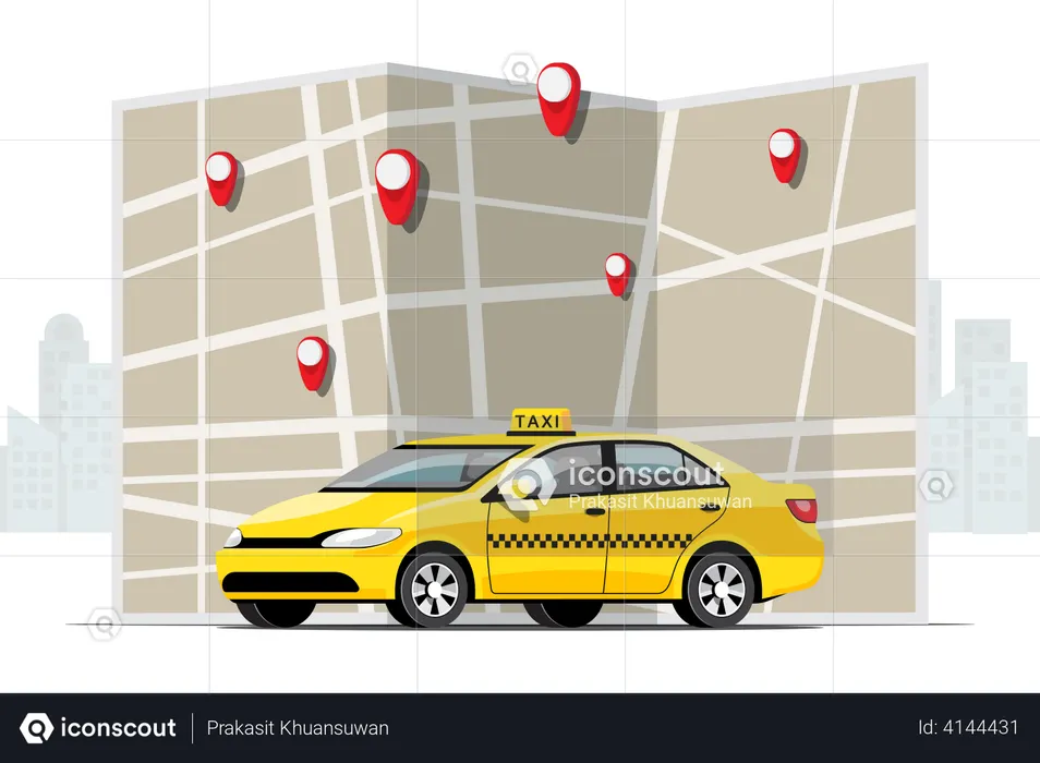 Service de taxi  Illustration