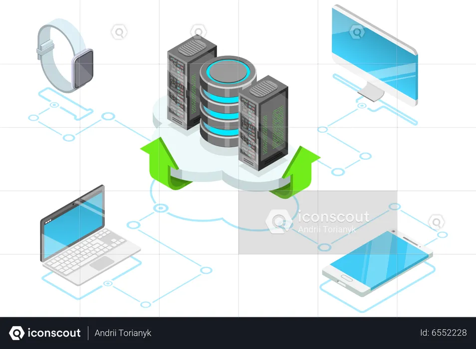 Service informatique Big Data et synchronisation des appareils mobiles  Illustration