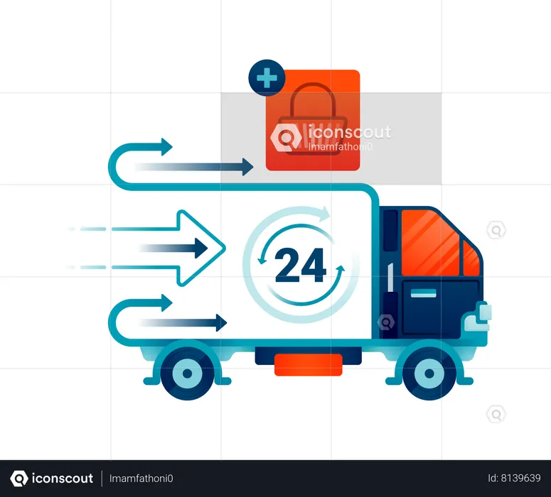 Service de livraison rapide 24 heures sur 24  Illustration