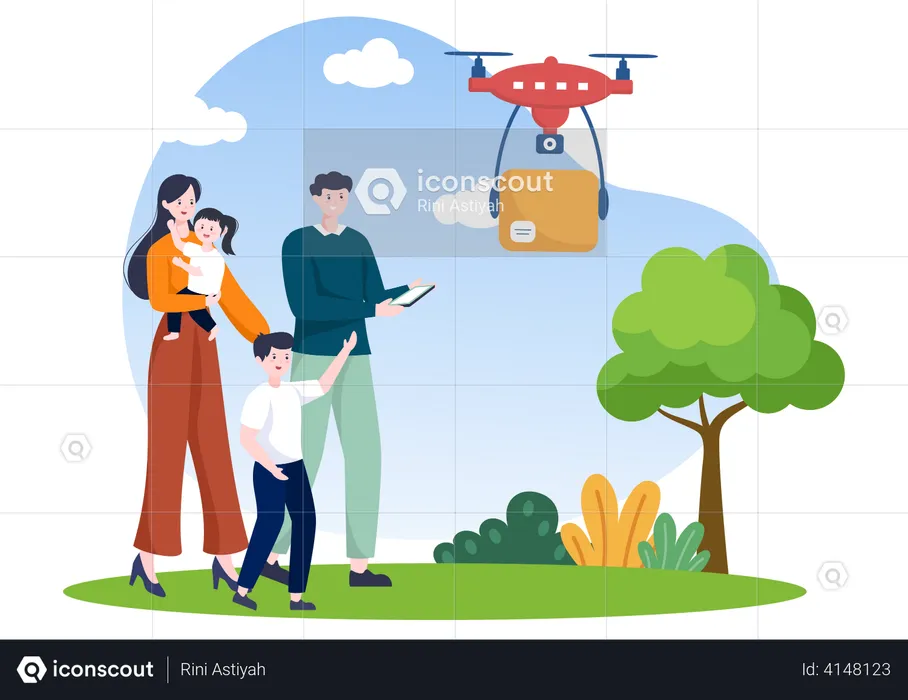 Service de livraison par drone  Illustration