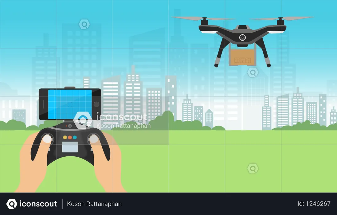 Service de livraison par drone  Illustration