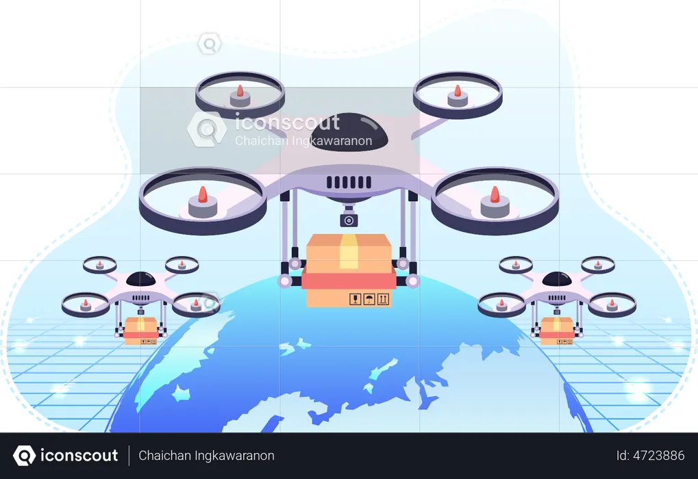 Service de livraison par drone  Illustration