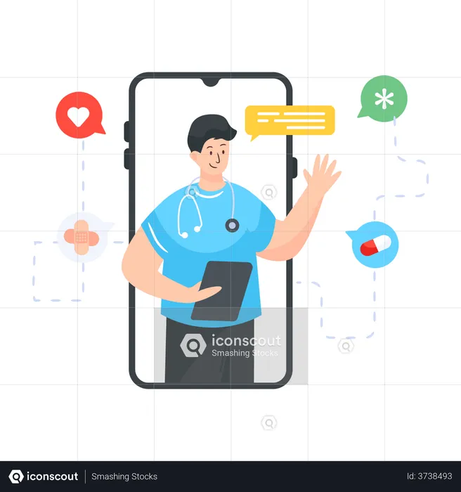 Application de service médical en ligne  Illustration
