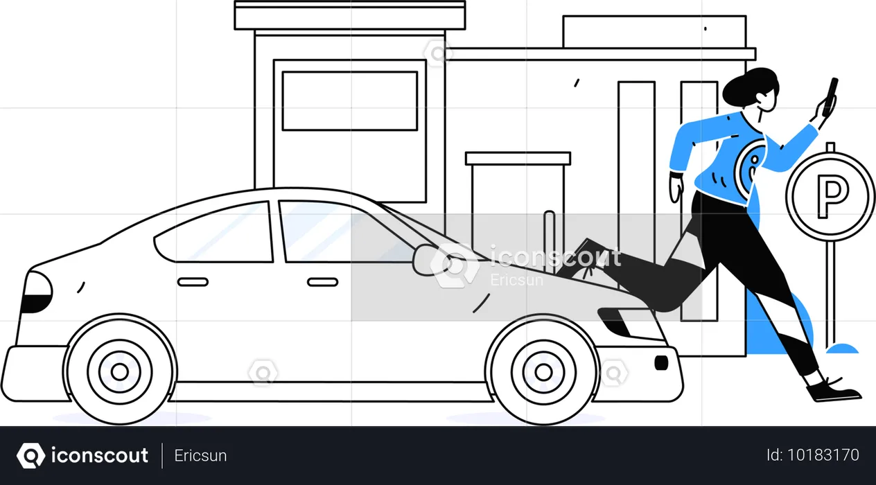 Service de taxi urbain  Illustration