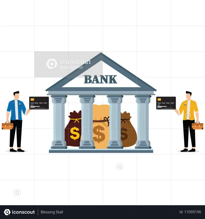 Services financiers bancaires, prêts bancaires  Illustration