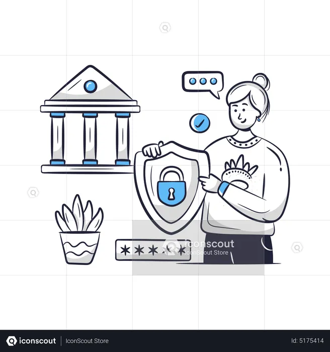 Services bancaires sécurisés  Illustration