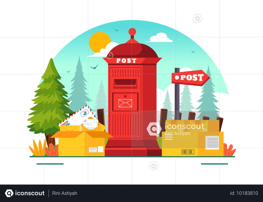 Services postaux mondiaux  Illustration