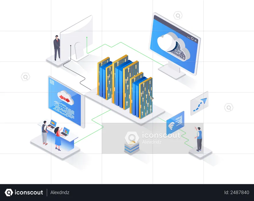 Servicio de alojamiento de sitios web  Ilustración