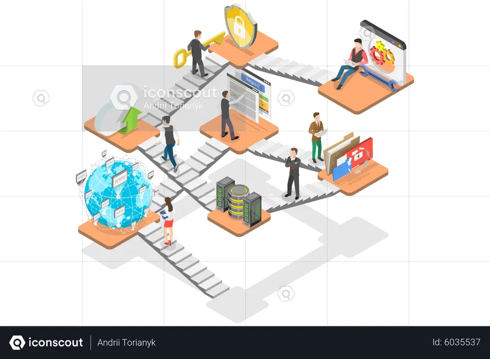 Servicio de alojamiento web  Ilustración