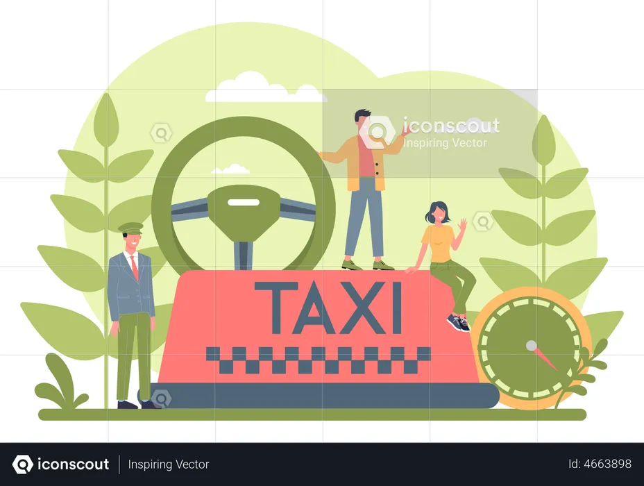 Servicio de taxi  Ilustración