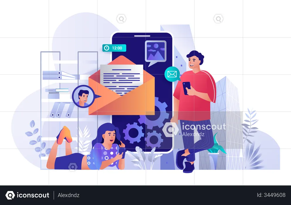 Servicio de correo electrónico móvil  Ilustración