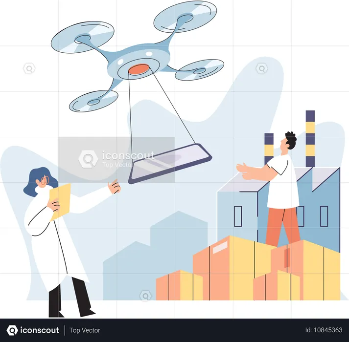 Servicio de entrega en helicóptero  Ilustración