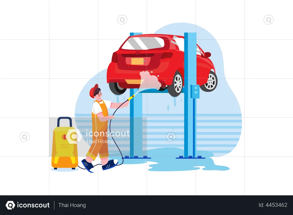 Servicio de lavado de autos  Ilustración