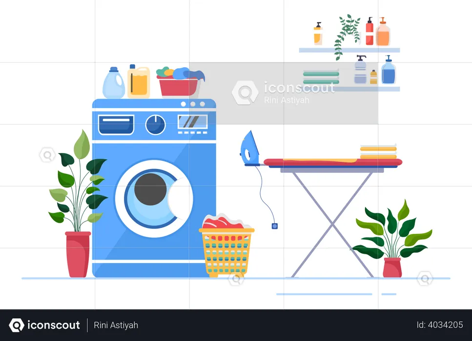 Servicio de lavandería  Ilustración