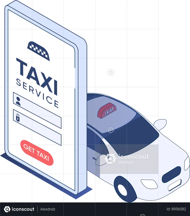 Servicio de taxi en línea  Ilustración