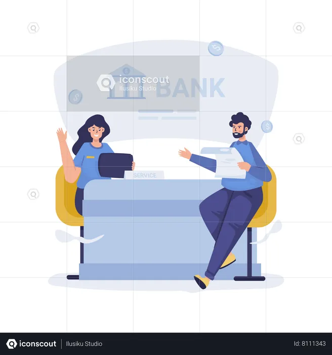 Servicios al cliente bancario  Ilustración