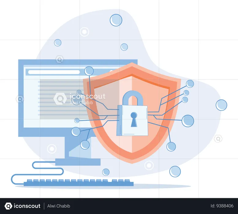 Servicios de seguridad cibernética para proteger datos personales  Ilustración