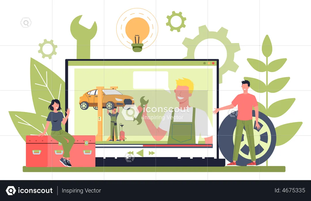 Serviço de carro on-line  Ilustração