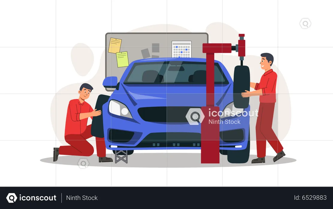 Serviço de conserto de automóveis  Ilustração