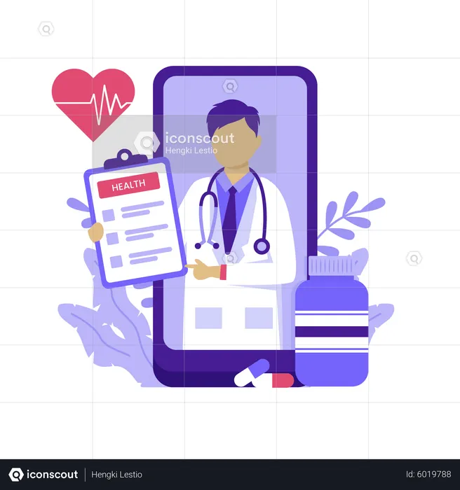 Serviço de saúde on-line  Ilustração