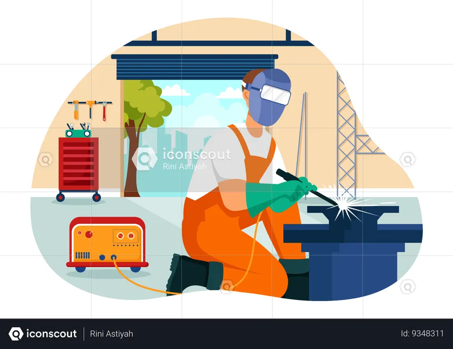 Serviço de soldagem  Ilustração