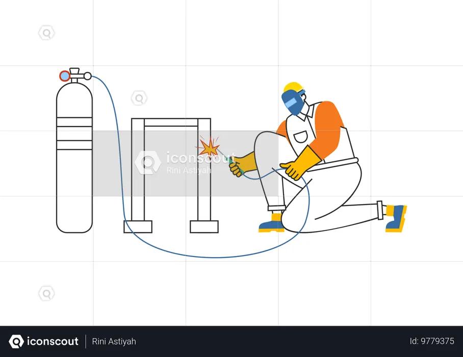 Serviço de soldagem em casa  Ilustração